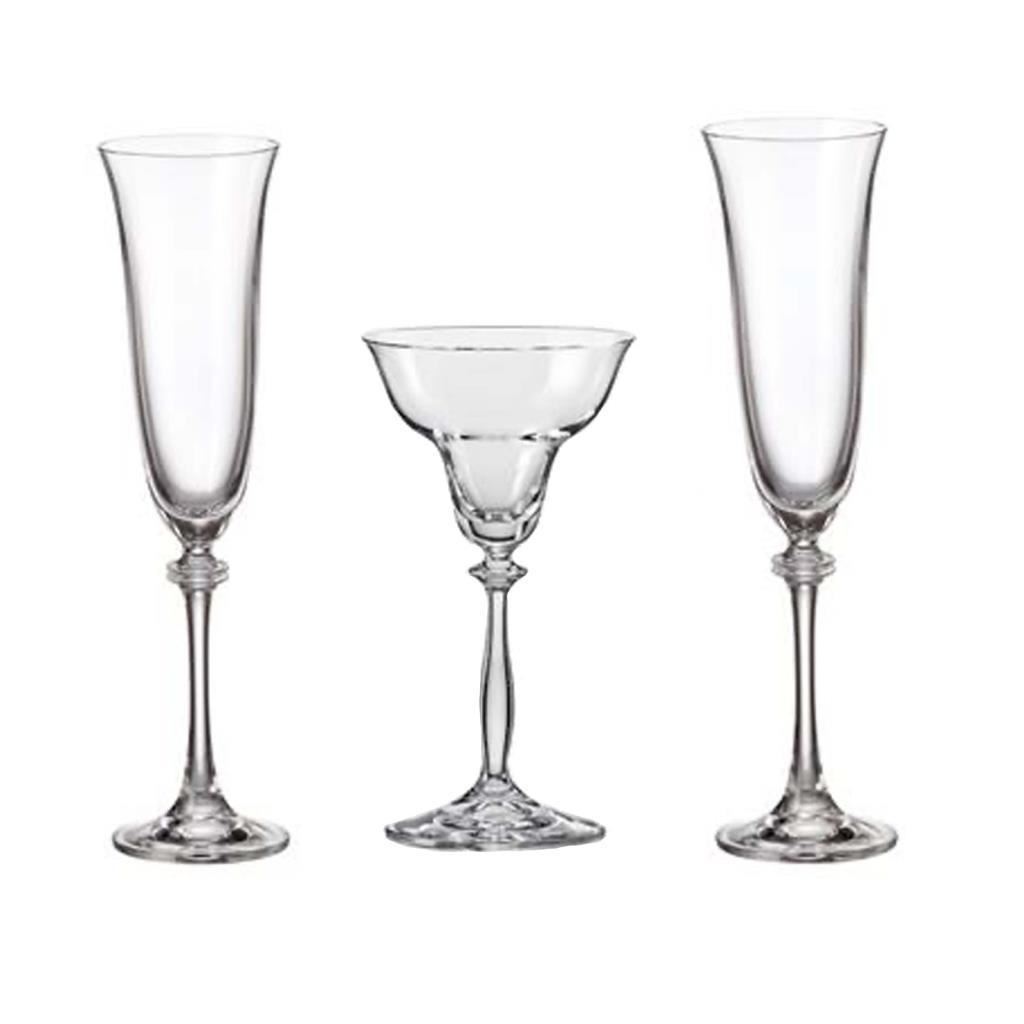 Crystalex Angela Lamour 190 ml Şampanya Bardağı ve Şamdan Seti