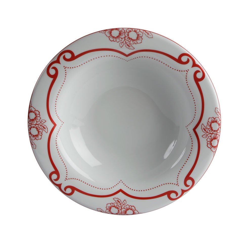 Red Manoir Porcelain Deep Plate A+P