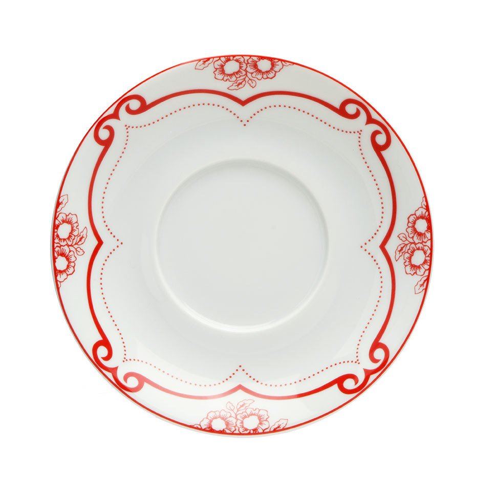 Red Manoir Porcelain Bowl Plate 17 cm A+P
