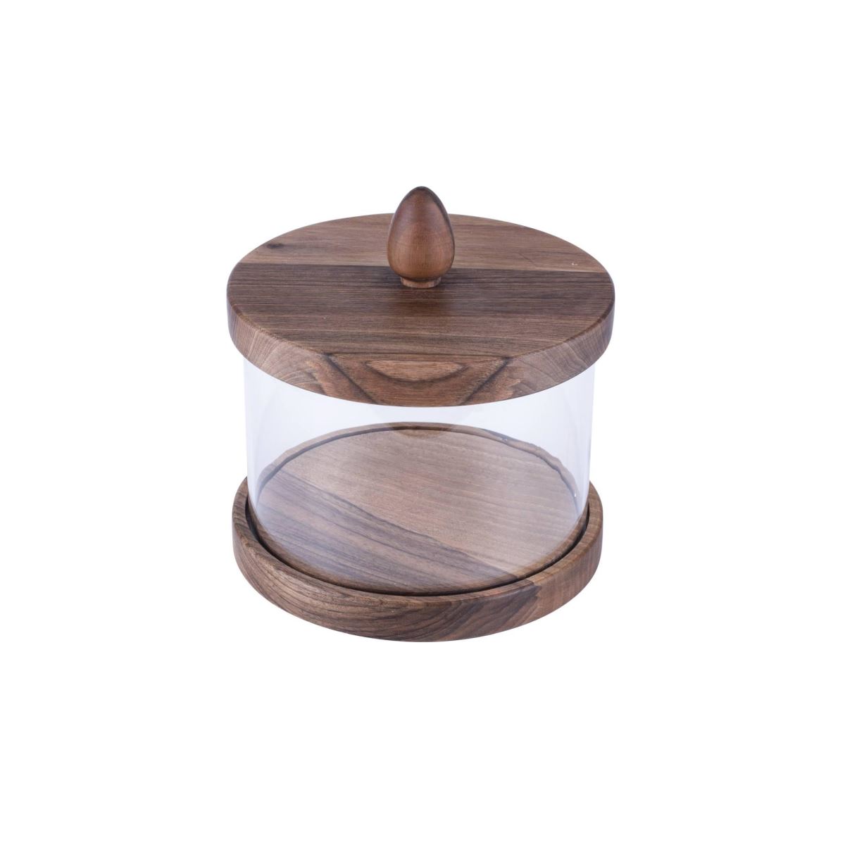 W05030427 Round Amenity Flat Lid Walnut